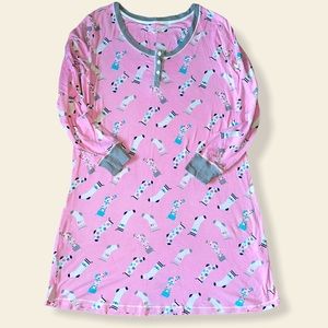 Layla Pajama Henley Pink Stocking NightShirt SZ:LG